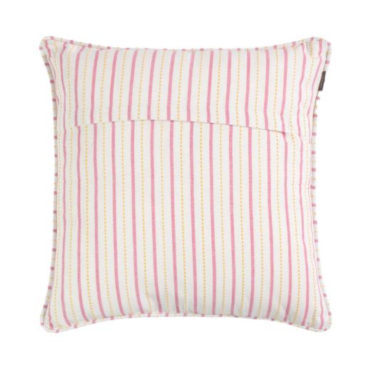 Vivino Coussin rayures blanc rose jaune 45x45cm