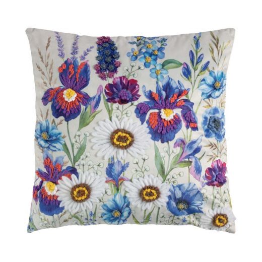 Marguerite Cushion handmade blue 45x45cm