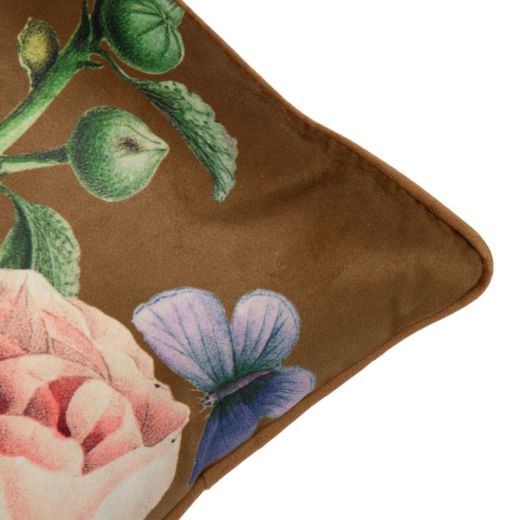 Coussin Vanessa brun doré 45x45cm