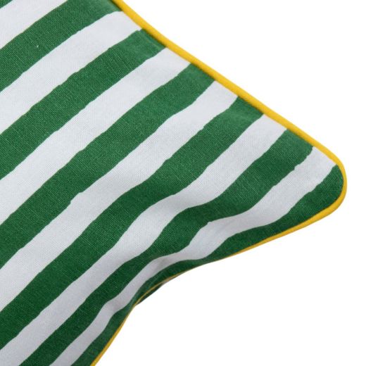 Cushion Taormina stripe with lemon green 45x45cm