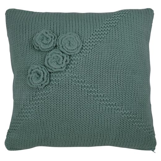 Rose kussen groen 45x45cm 