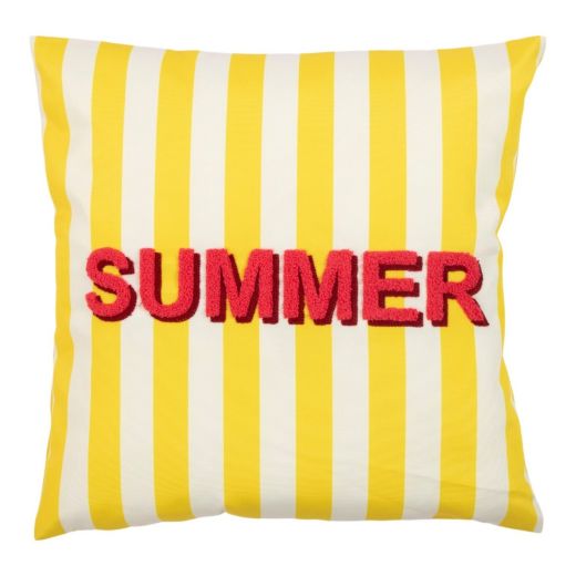 Cushion Outdoor Summer striped yellow/white  45 x45 cm 