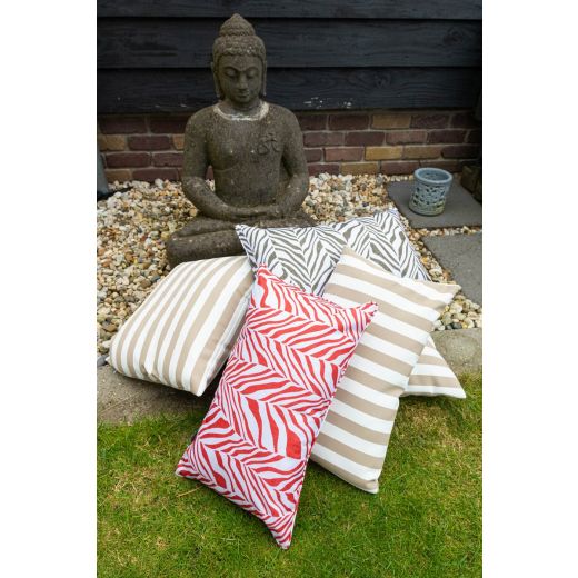 Lef kleine streep outdoor sand kussen 45x45cm