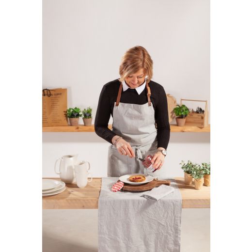 Sara Stonewash Tischläufer Silber Grau 50x140cm 