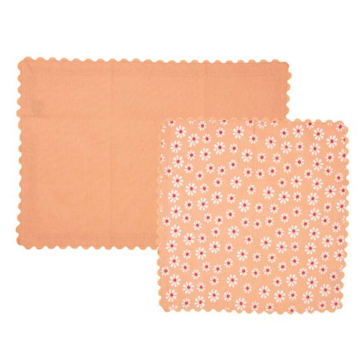 Daisy Flowers Keukenset 35x50/40x40cm oranje (set of 8) 