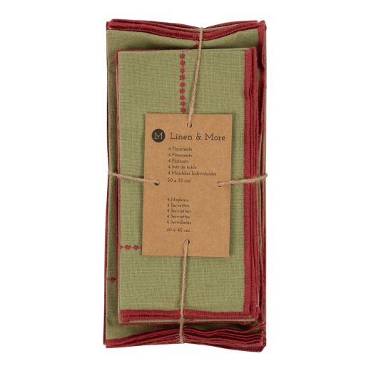 Gina Keukenset 35x50/40x40cm groen (set of 8) 