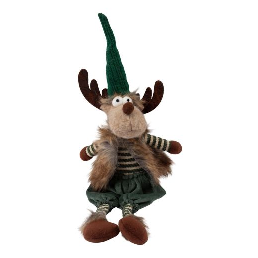 Deurstopper Rendier vacht groen bruin h27cm