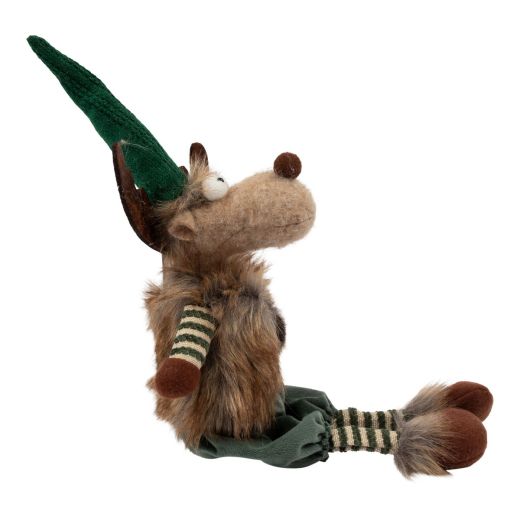 Deurstopper Rendier vacht groen bruin h27cm