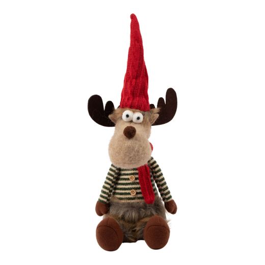 Deurstopper Rendier rood muts h27cm