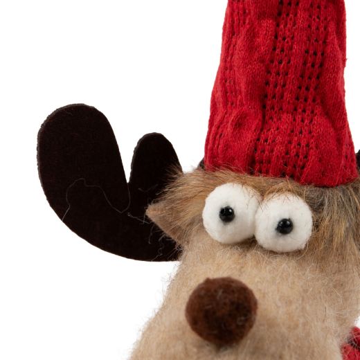 Deurstopper Rendier rood muts h27cm
