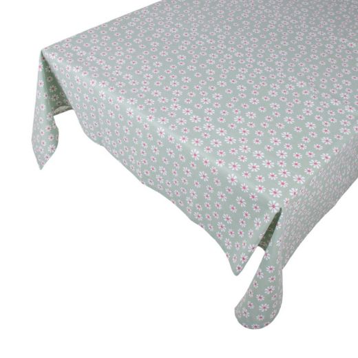 Daisy Flowers Tafelkleed Textiel groen 140x250cm 