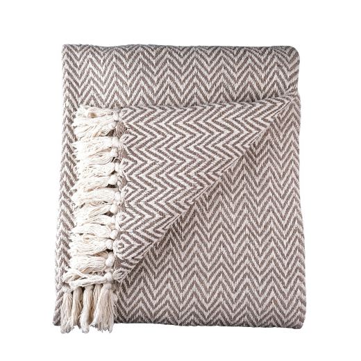 Zigzag Recycled plaid taupe 130x170cm 