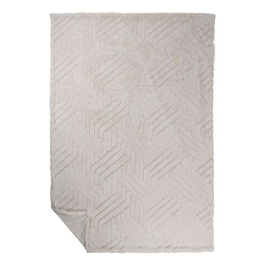 Plaid Abstracte Lijnen Off White 140x200cm