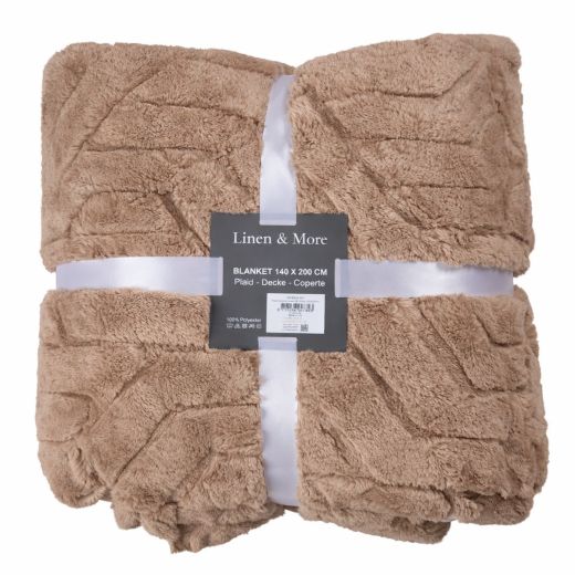 Plaid Abstracte Lijnen Taupe 140x200cm