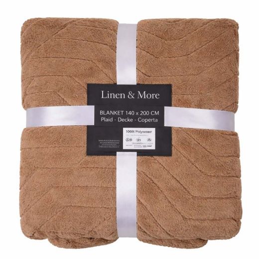 Plaid Lignes Abstraites Taupe 140x200cm