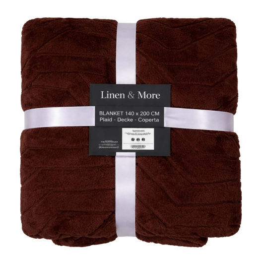 Plaid Abstracte Lijnen Bruin 140x200cm