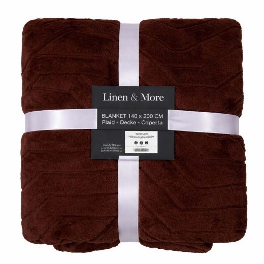 Plaid Lignes Abstraites Marron 140x200cm