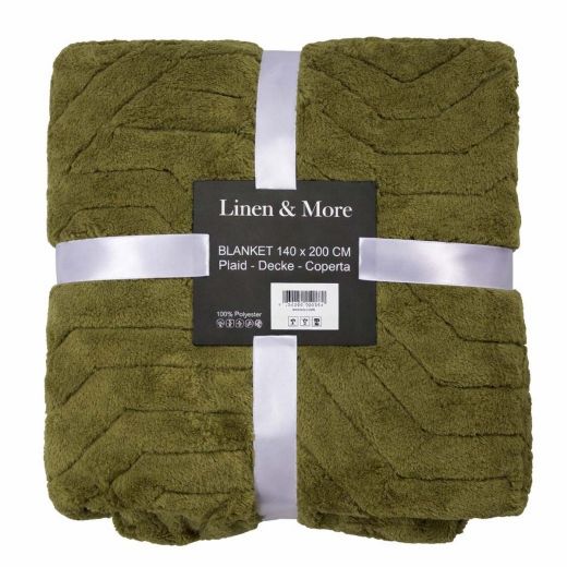 Plaid Lignes Abstraites Vert 140x200cm