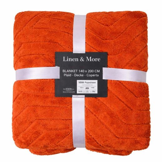 Plaid Lignes Abstraites Orange 140x200cm