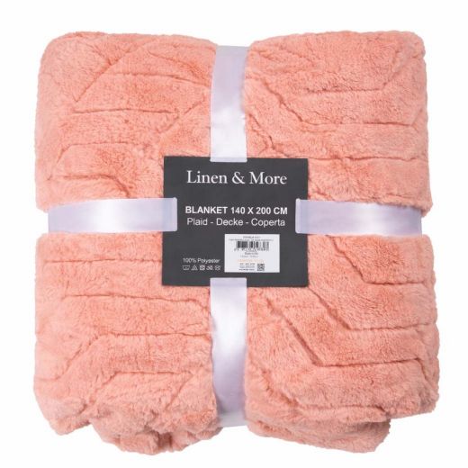 Plaid Lignes Abstraites Rose 140x200cm