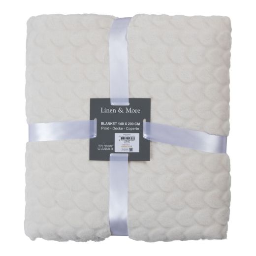 Plaid Hartjes Off White 140x200cm