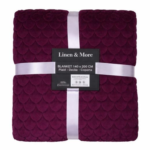 Plaid Coeurs Violet 140x200cm