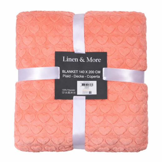 Plaid Hartjes Roze 140x200cm