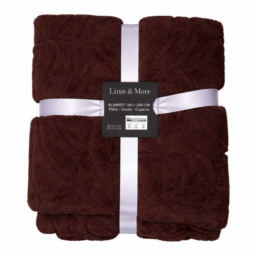 Plaid Feuilles Marron 140x200cm