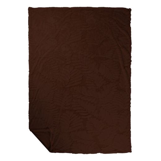 Plaid Bladeren Bruin 140x200cm