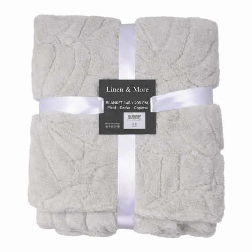 Plaid Bladeren Grijs 140x200cm