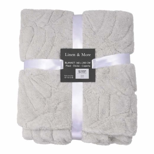 Plaid Feuilles Gris 140x200cm