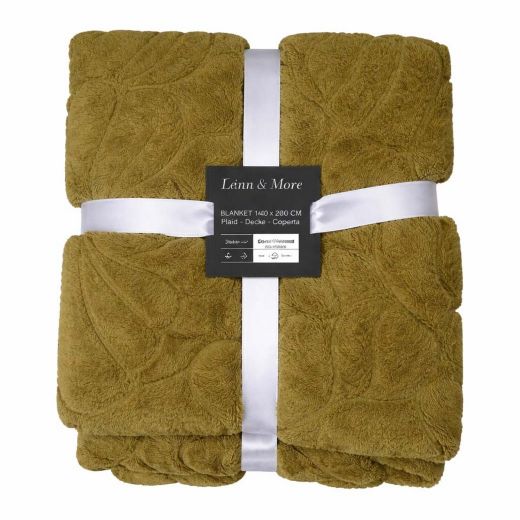 Plaid Feuilles Vert 140x200cm