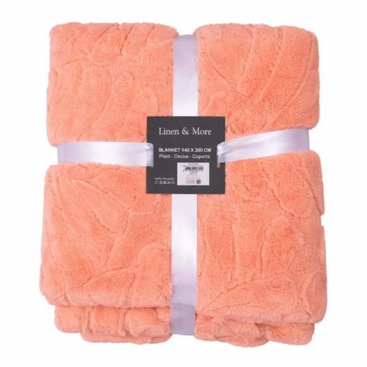 Plaid Feuilles Rose 140x200cm