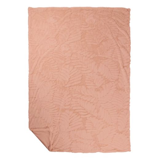 Plaid Bladeren Roze 140x200cm
