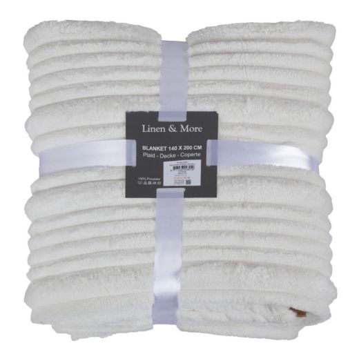 Plaid Stripes Off White 140x200cm