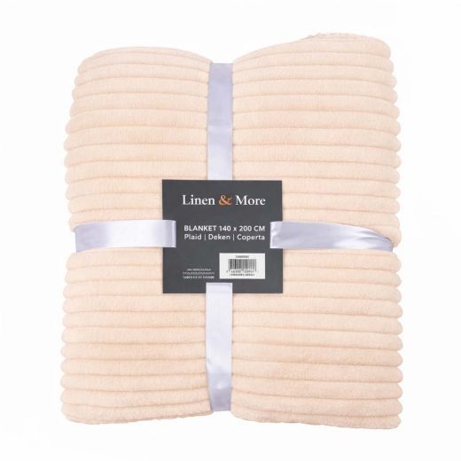 Plaid Streifen Beige 140x200cm