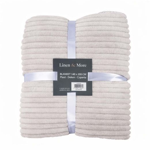 Plaid Streifen Grau 140x200cm