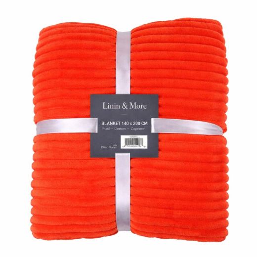 Plaid Streifen Orange 140x200cm