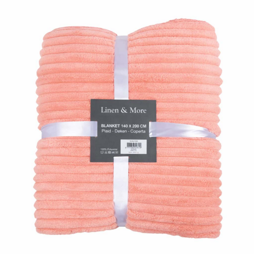 Plaid Stripes Pink 140x200cm