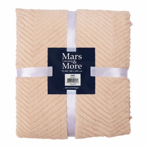 Plaid Fischgratmuster Beige 140x200cm