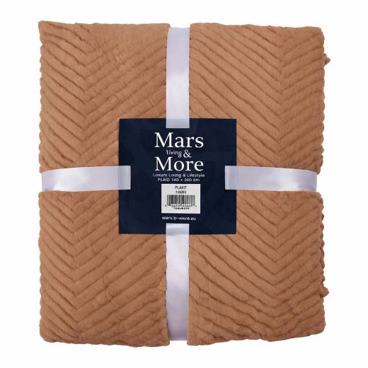 Plaid Fischgratmuster Taupe 140x200cm