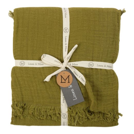Plaid cheerio mousseline groen 130x170cm