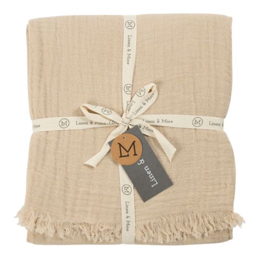 Plaid cheerio mousseline beige 130x170cm