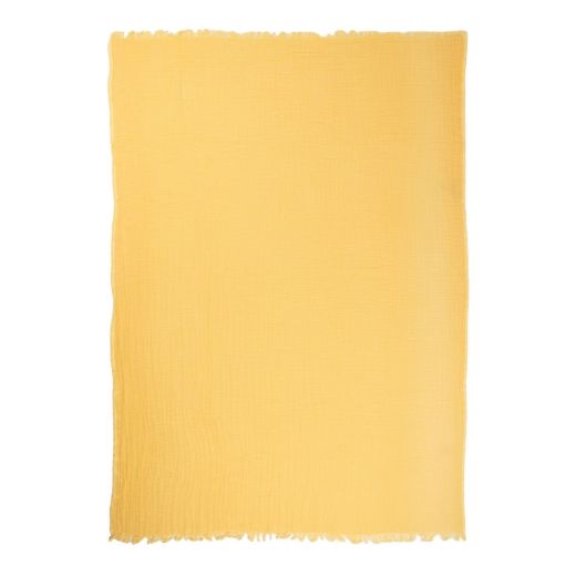 Plaid cheerio mousseline zacht geel 130x170cm