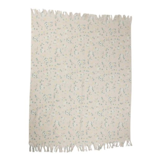 Plaid fleurs sauvages beige 150x200cm