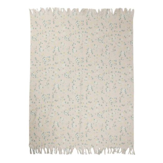 Plaid fleurs sauvages beige 150x200cm