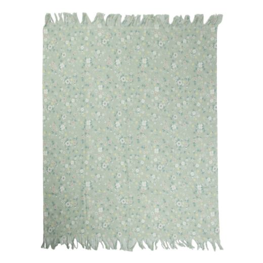 Plaid fleurs sauvages menthe 150x200cm