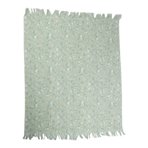 Plaid fleurs sauvages menthe 150x200cm