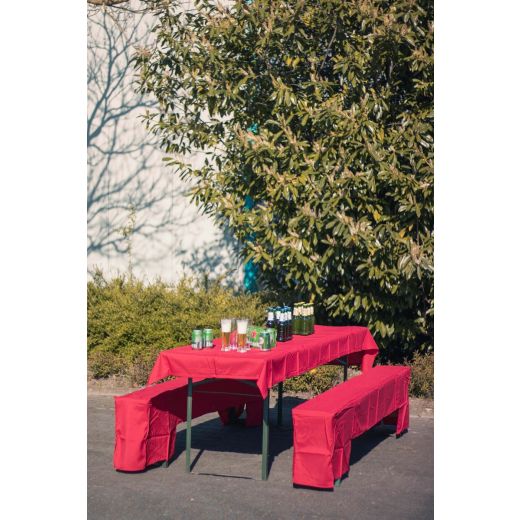  Biertischgarnitur Rot 3304 1st 100x260cm/ 2st 220x25x45cm 