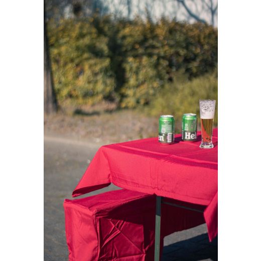  Biertischgarnitur Rot 3304 1st 100x260cm/ 2st 220x25x45cm 